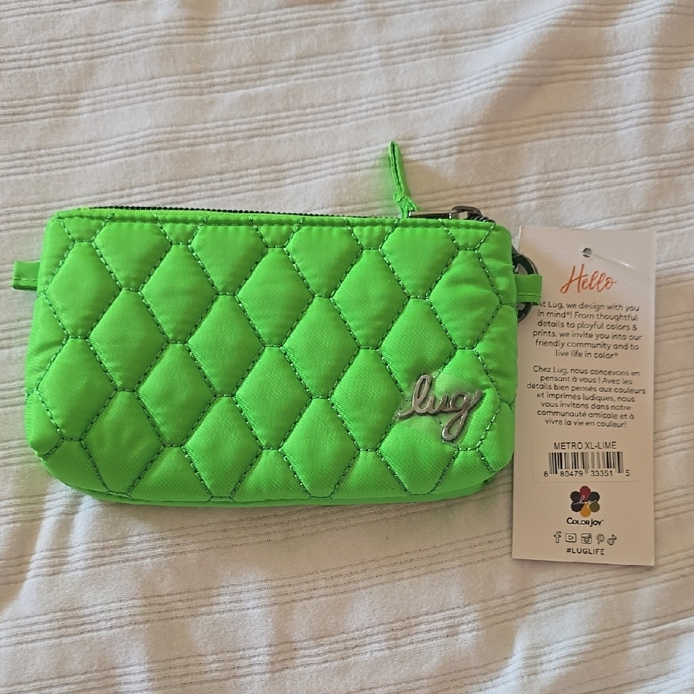Lug Neon Green Metro XL Quilted Pouch